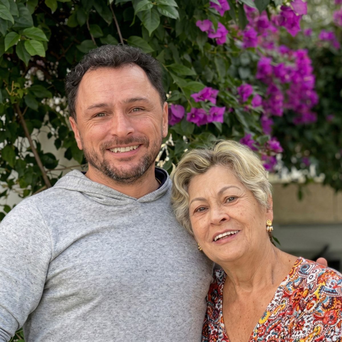 Ricardo Cruz, fundador da Nação Verde, ao lado de sua mãe, Dona Nanci